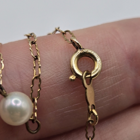 Vintage Gold Tone Peanut Chain Choker Necklace Dainty Pearl Whimsigoth aesthetic - Picture 5 of 6